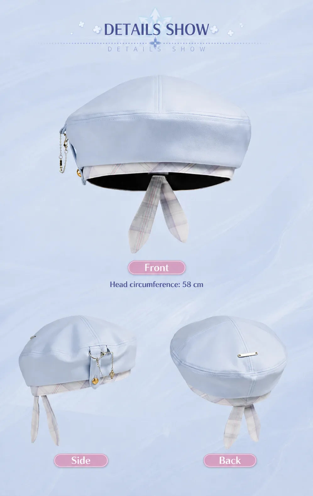March 7th beret embroidered stitching and metal nameplate