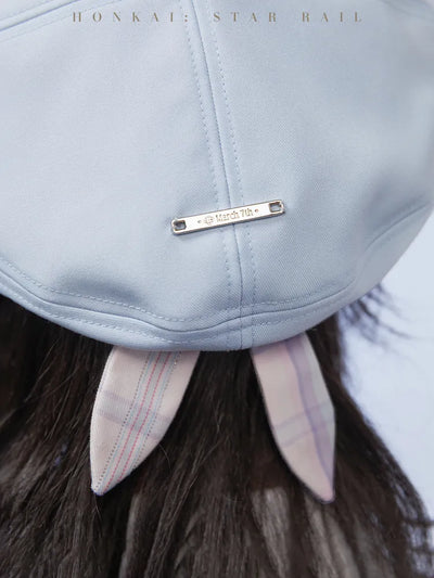 March 7th themed beret with decorative ribbon accents
