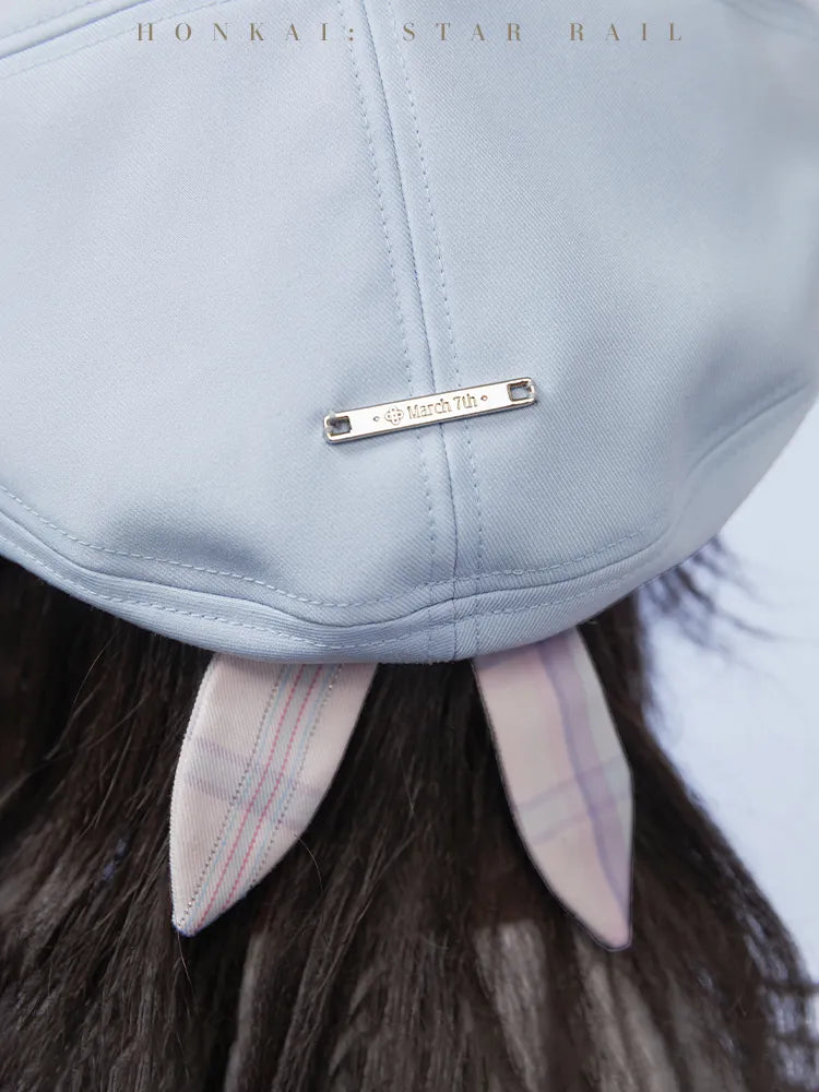 March 7th themed beret with decorative ribbon accents