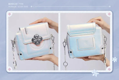 March 7th iridescent shoulder bag front view