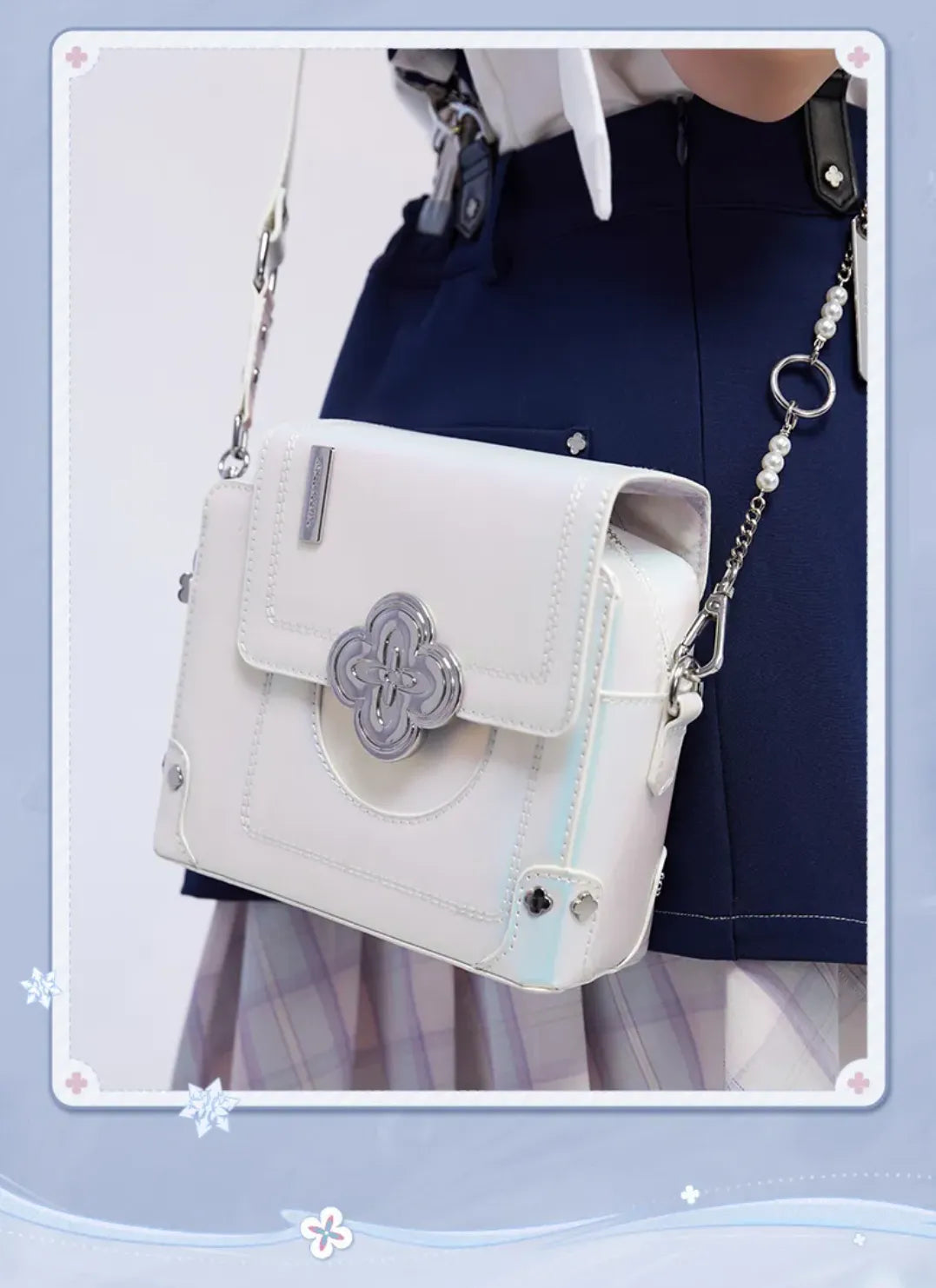 March 7th shoulder bag decorative flower charm and chain