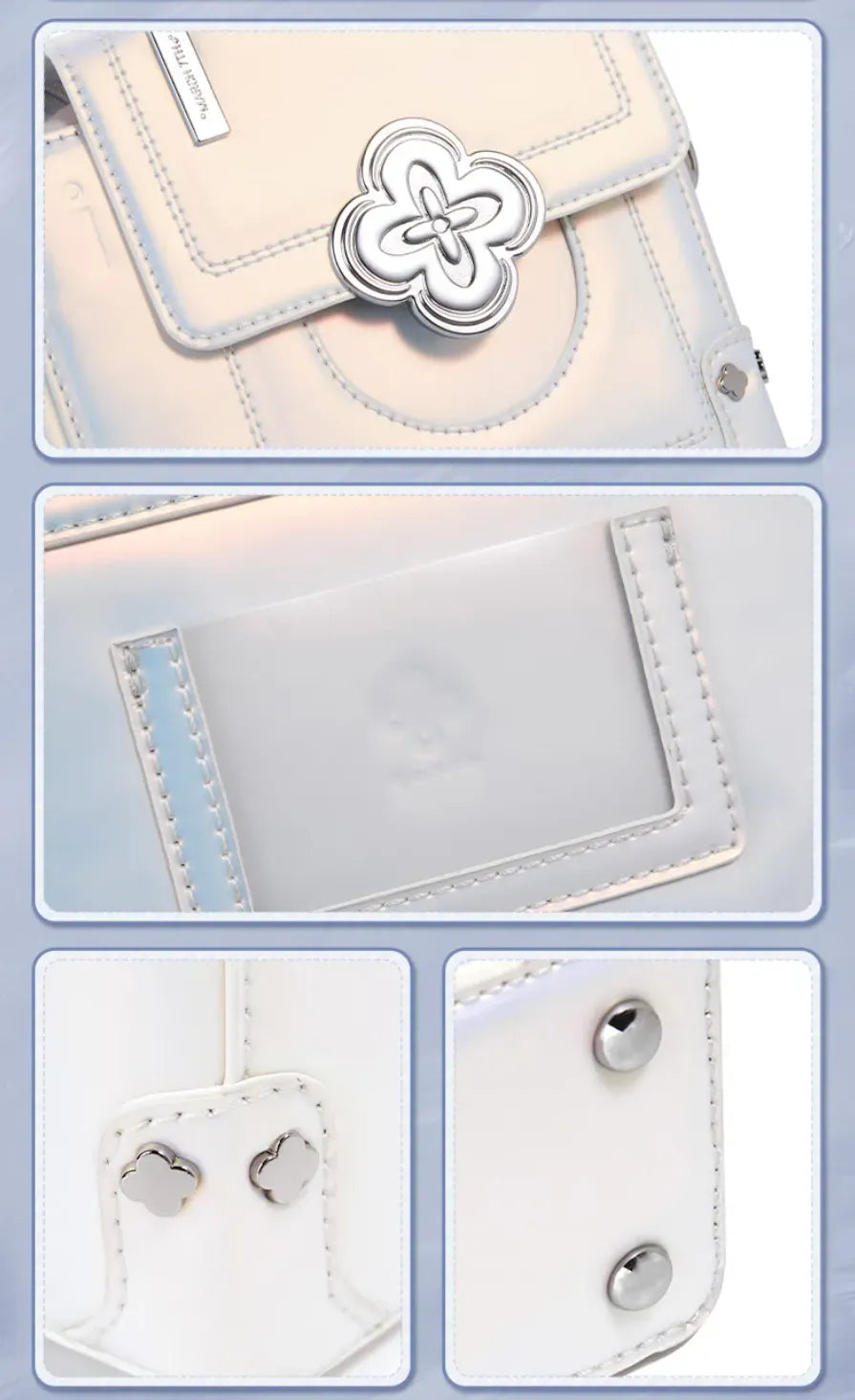 March 7th shoulder bag side profile and metal hardware