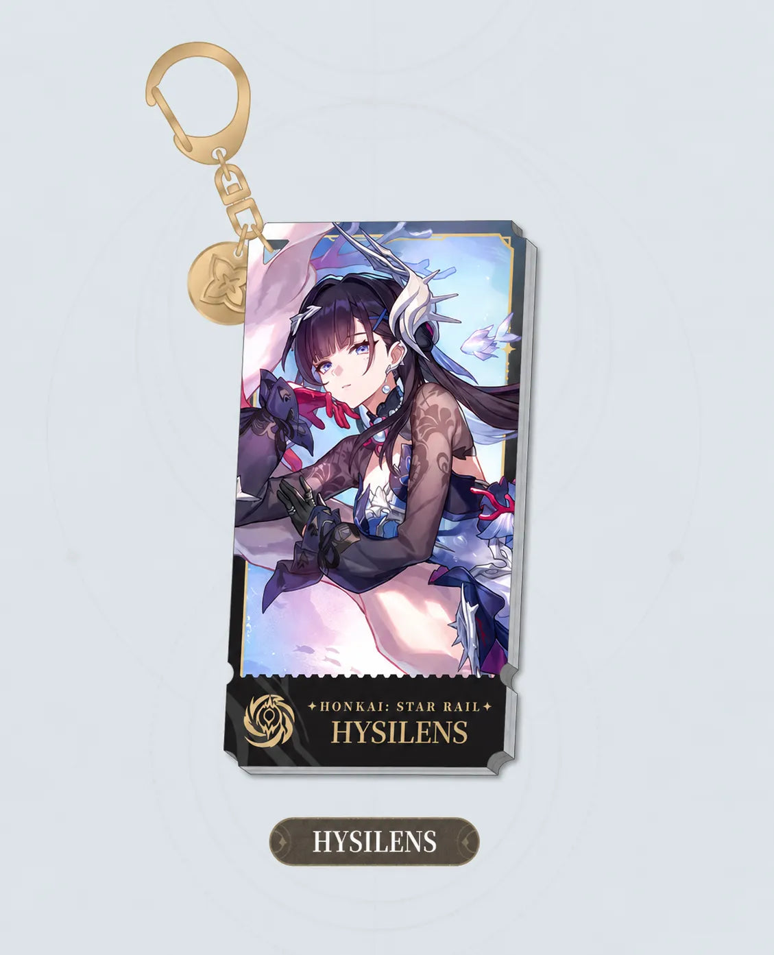 Hysilens Nihility acrylic charm with gold-tone clasp