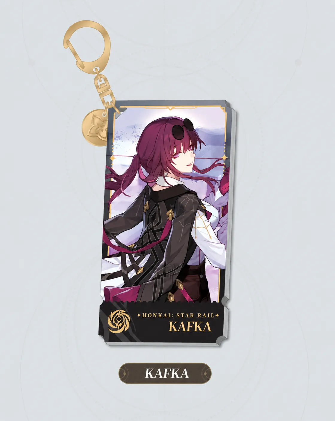 Kafka Nihility acrylic charm with gold-tone clasp