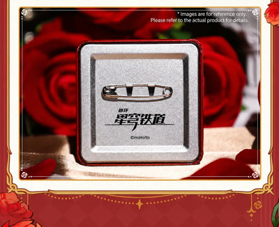 Back view of Argenti badge with metal pin fastening