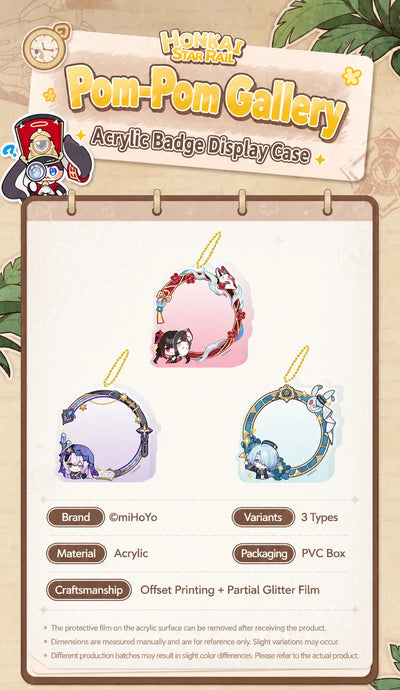 Honkai: Star Rail Pom-Pom Gallery Acrylic Badge Display Case specifications