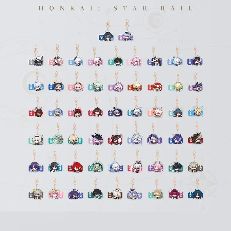 Honkai: Star Rail Pom-Pom Gallery Acrylic Charms display collection