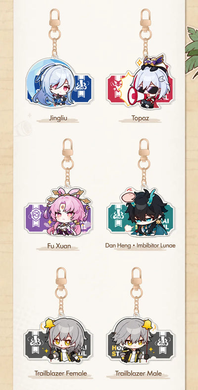 Honkai: Star Rail Pom-Pom Gallery Acheron Boothill Dr. Ratio Ruan Mei Argenti and Huohuo acrylic charms