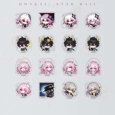 Honkai: Star Rail Pom-Pom Gallery Back to Earth in Evernight Chibi Sticker Pack