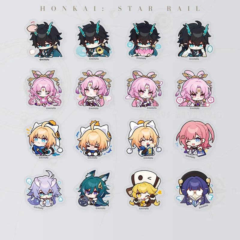 Honkai: Star Rail Pom-Pom Gallery Celestial Eyes Above Mortal Ruins Chibi Sticker Pack