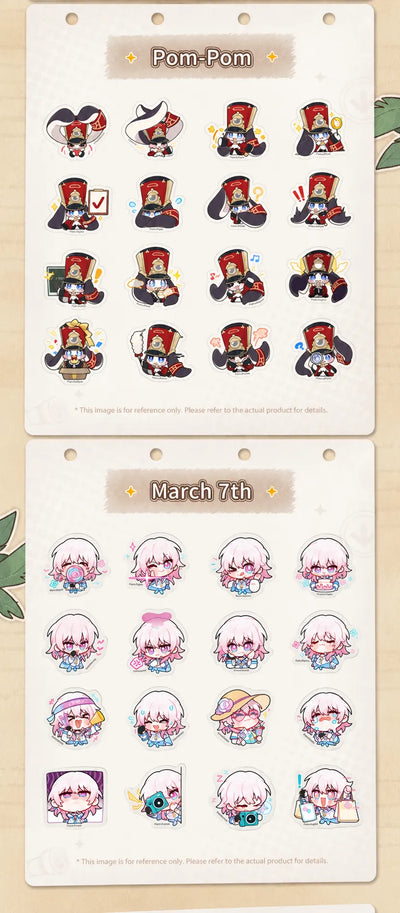 Honkai: Star Rail Pom-Pom Gallery Pom-Pom and March 7th sticker designs