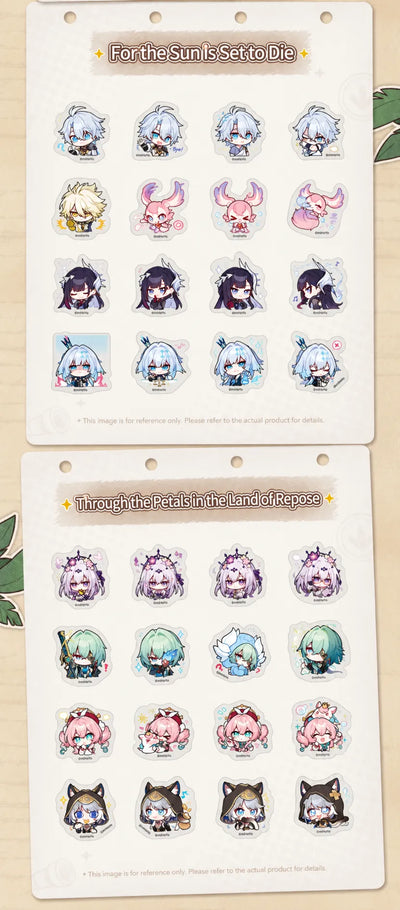 Honkai: Star Rail Pom-Pom Gallery For the Sun is Set to Die and Through the Petals in the Land of Repose sticker designs