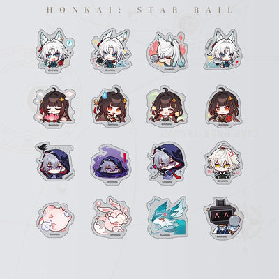Honkai: Star Rail Pom-Pom Gallery Flying Aureus Shot to Lupine Rue Chibi Sticker Pack