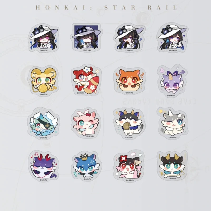 Honkai: Star Rail Pom-Pom Gallery Memories are the Prelude to Dreams Chibi Sticker Pack