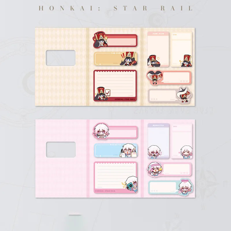 Honkai: Star Rail Pom-Pom Gallery Chibi Sticky Note Set front view