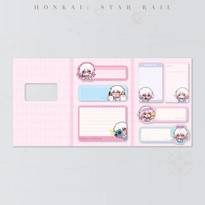 Honkai: Star Rail Pom-Pom Gallery Chibi Sticky Note Set featuring March 7th