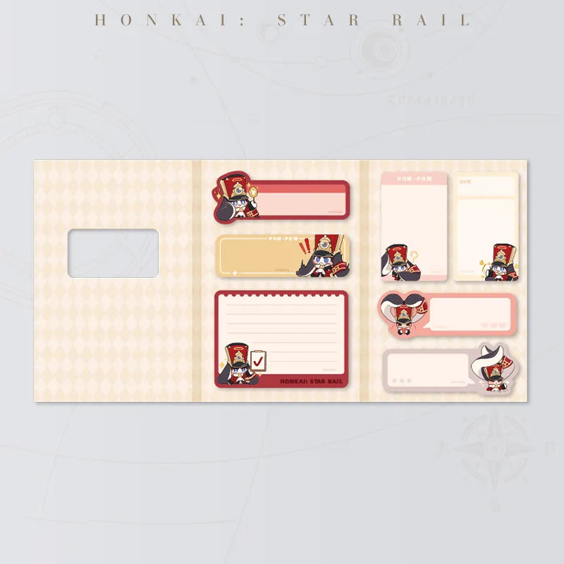 Honkai: Star Rail Pom-Pom Gallery Chibi Sticky Note Set featuring Pom-Pom