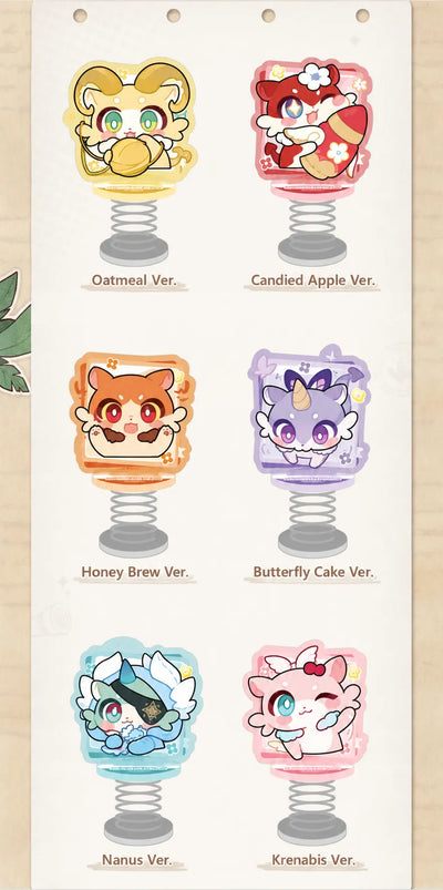 Chimera Acrylic Shakers featuring Oatmeal, Candied Apple, Honey Brew, Butterfly Cake, Nanus, and Krenabis
