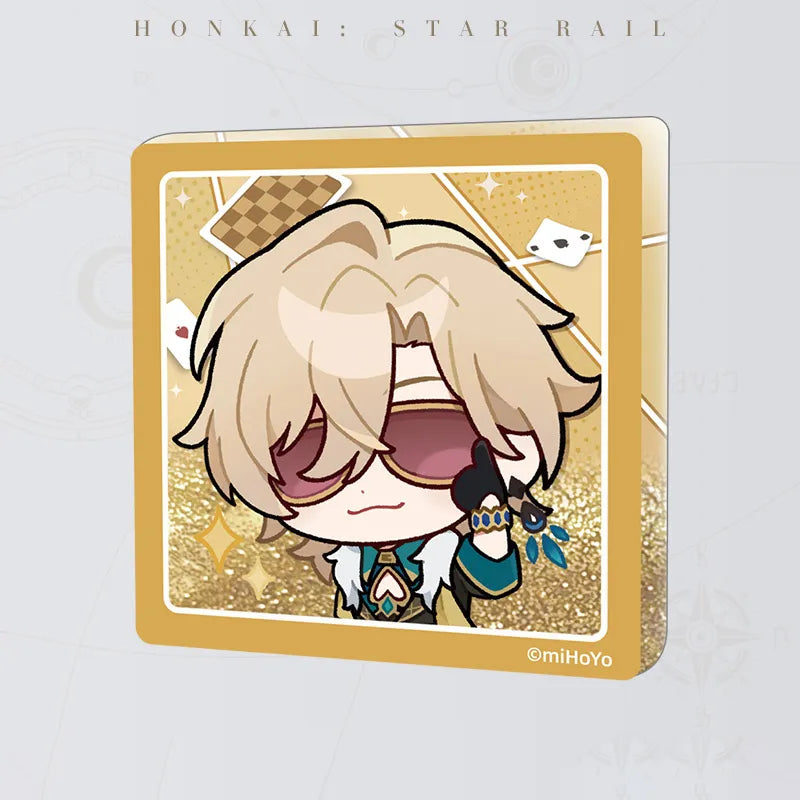 Honkai: Star Rail Pom-Pom Gallery Flowing Sand Acrylic Fridge Magnet featuring Aventurine