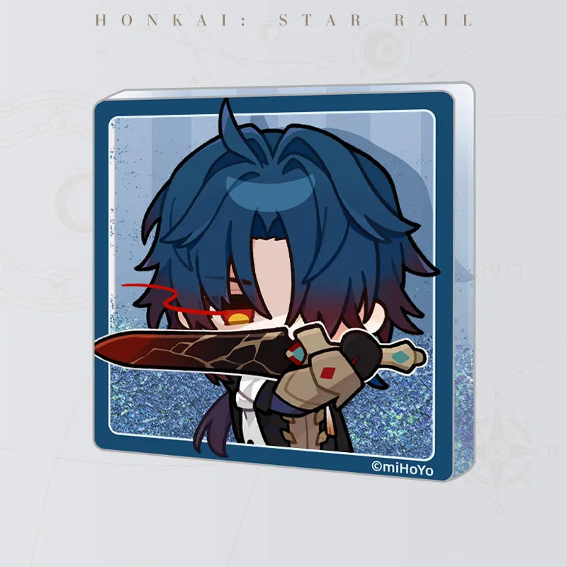 Honkai: Star Rail Pom-Pom Gallery Flowing Sand Acrylic Fridge Magnet featuring Blade