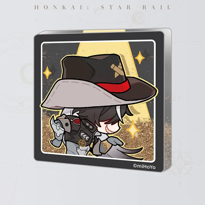 Honkai: Star Rail Pom-Pom Gallery Flowing Sand Acrylic Fridge Magnet featuring Boothill