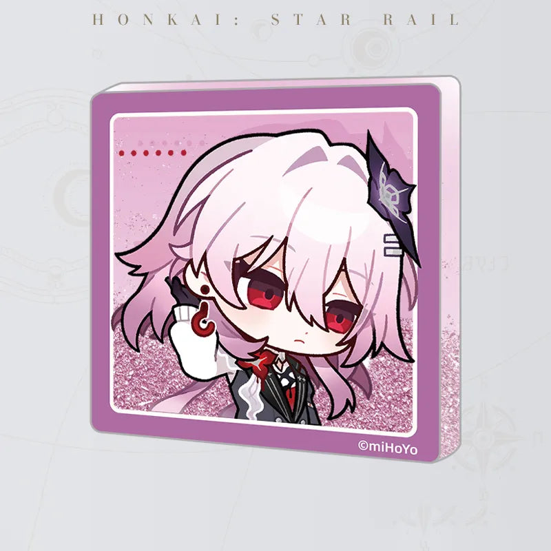 Honkai: Star Rail Pom-Pom Gallery Flowing Sand Acrylic Fridge Magnet featuring Evernight