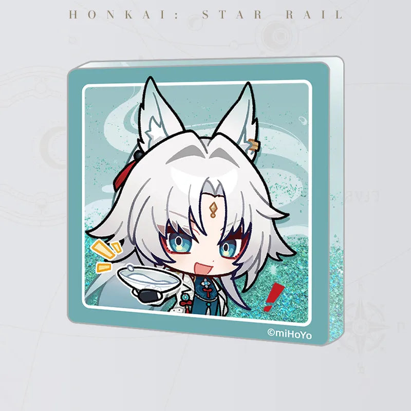 Honkai: Star Rail Pom-Pom Gallery Flowing Sand Acrylic Fridge Magnet featuring Feixiao