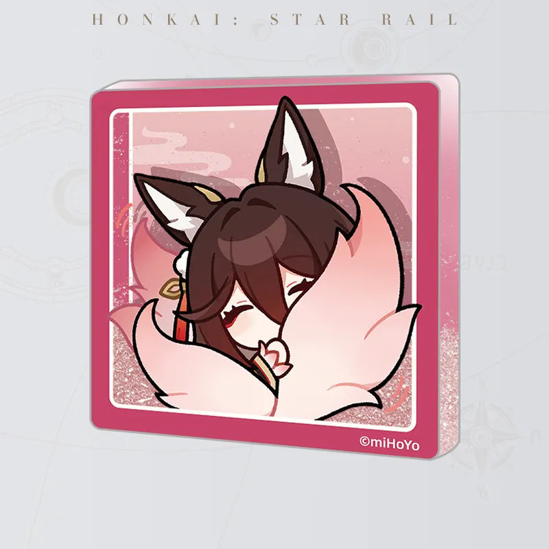 Honkai: Star Rail Pom-Pom Gallery Flowing Sand Acrylic Fridge Magnet featuring Fugue