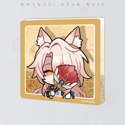 Honkai: Star Rail Pom-Pom Gallery Flowing Sand Acrylic Fridge Magnet featuring Jiaoqiu