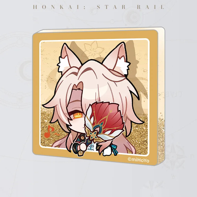 Honkai: Star Rail Pom-Pom Gallery Flowing Sand Acrylic Fridge Magnet featuring Jiaoqiu