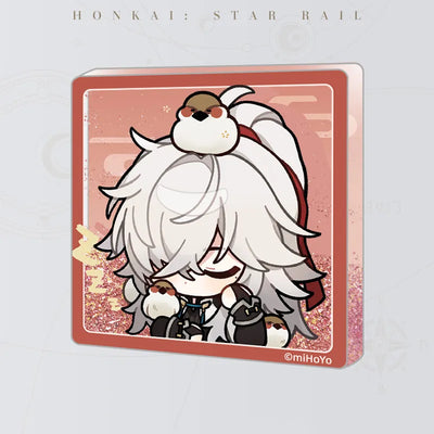 Honkai: Star Rail Pom-Pom Gallery Flowing Sand Acrylic Fridge Magnet featuring Jing Yuan
