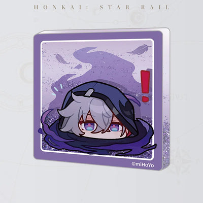 Honkai: Star Rail Pom-Pom Gallery Flowing Sand Acrylic Fridge Magnet featuring Moze