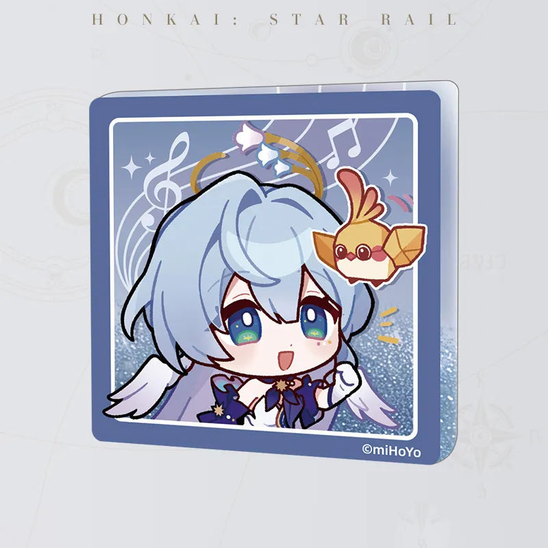 Honkai: Star Rail Pom-Pom Gallery Flowing Sand Acrylic Fridge Magnet featuring Robin