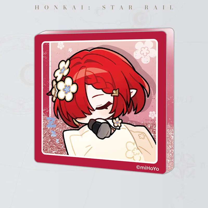 Honkai: Star Rail Pom-Pom Gallery Flowing Sand Acrylic Fridge Magnet featuring Trianne
