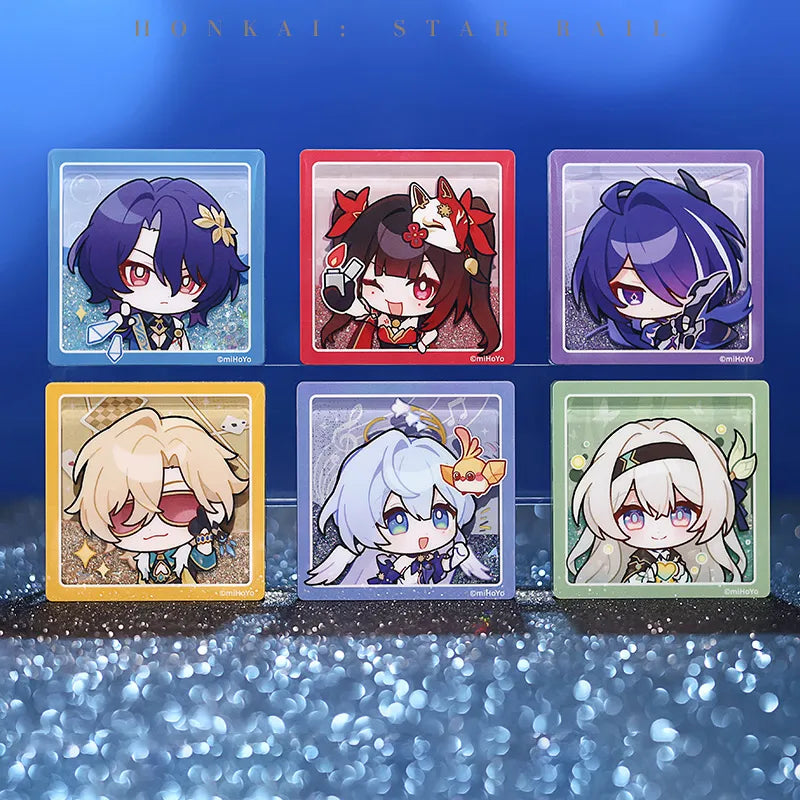 Honkai: Star Rail Pom-Pom Gallery Flowing Sand Acrylic Fridge Magnets character collection