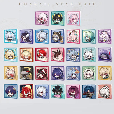 Honkai: Star Rail Pom-Pom Gallery Flowing Sand Acrylic Fridge Magnets assorted designs