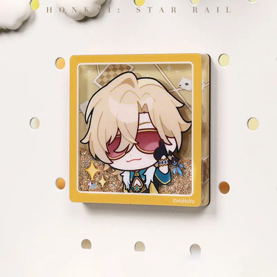 Honkai: Star Rail Pom-Pom Gallery Flowing Sand Acrylic Fridge Magnet collection display