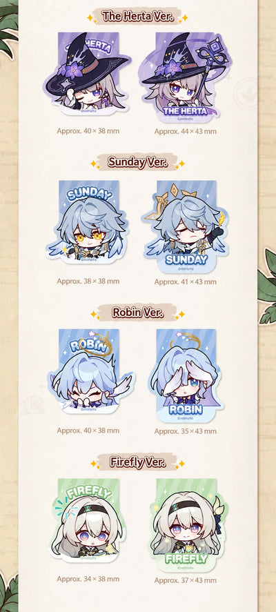Pom-Pom Gallery Magnetic Bookmarks featuring The Herta, Sunday, Robin, and Firefly