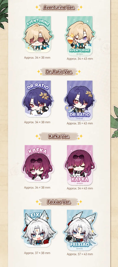 Pom-Pom Gallery Magnetic Bookmarks featuring Aventurine, Dr. Ratio, Kafka, and Feixiao