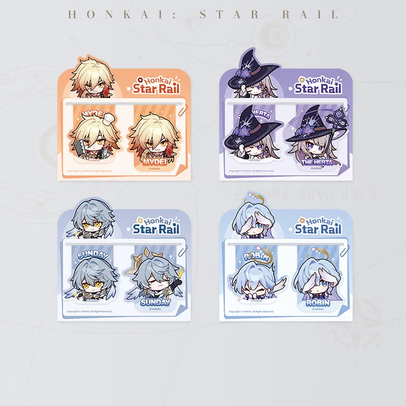 Honkai: Star Rail Pom-Pom Gallery Magnetic Bookmarks with chibi character designs