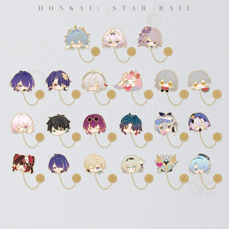 Honkai: Star Rail Pom-Pom Gallery Metal Badges collection display
