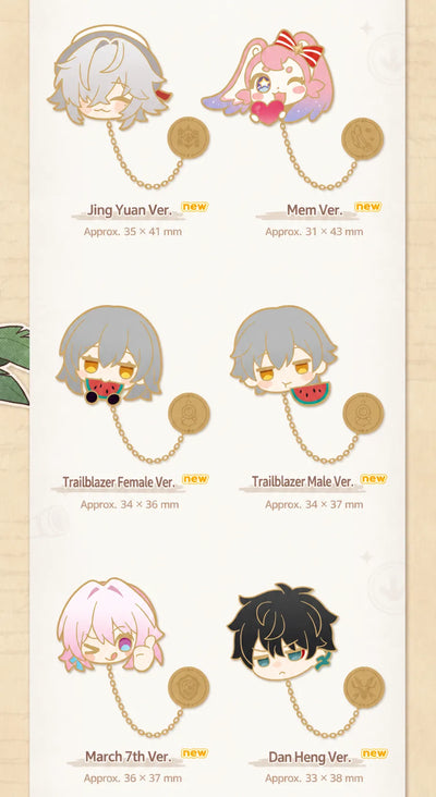 Honkai: Star Rail Pom-Pom Gallery Kafka Blade Silver Wolf Black Swan Sparkle and Acheron metal badges