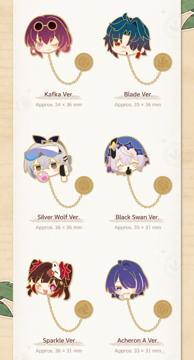 Honkai: Star Rail Pom-Pom Gallery Aventurine Firefly Sam and Misha metal badges