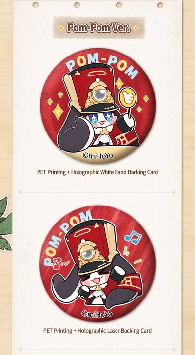 Honkai: Star Rail Pom-Pom Gallery Pom-Pom Mini Tinplate Badges with decorative backing finishes