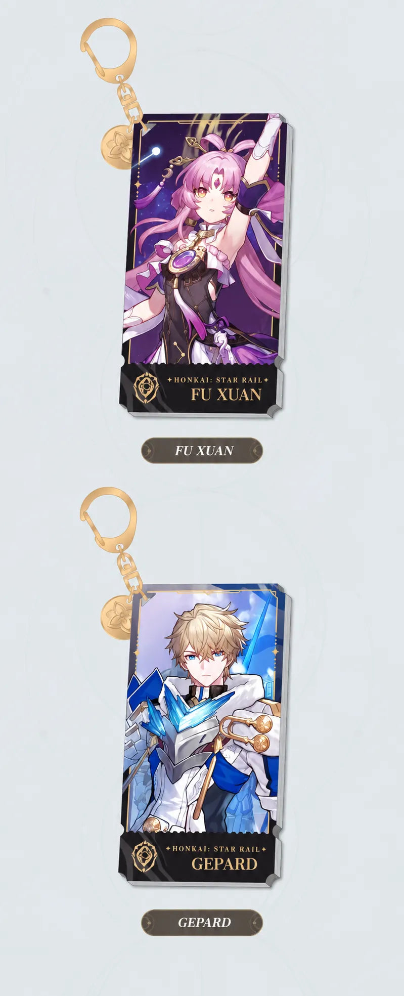 Fu Xuan and Gepard Preservation acrylic charms