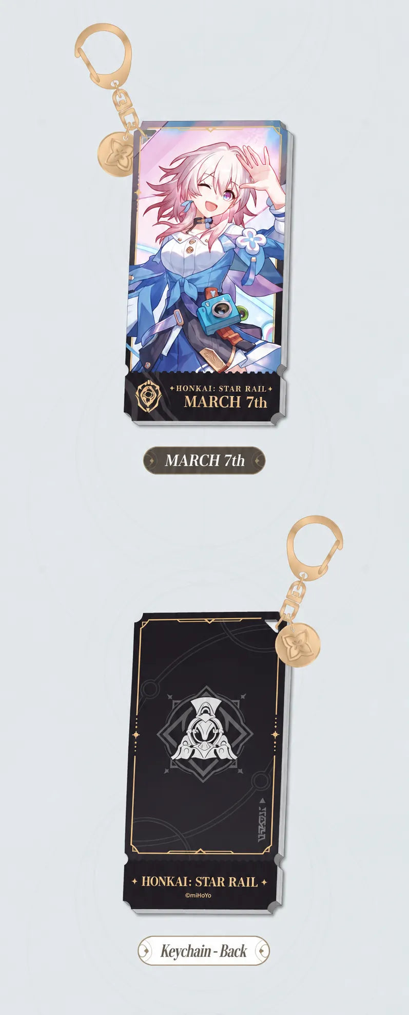 March 7th Preservation acrylic charm with back design