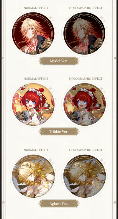 Mydei, Tribbie and Aglaea badge effect comparisons