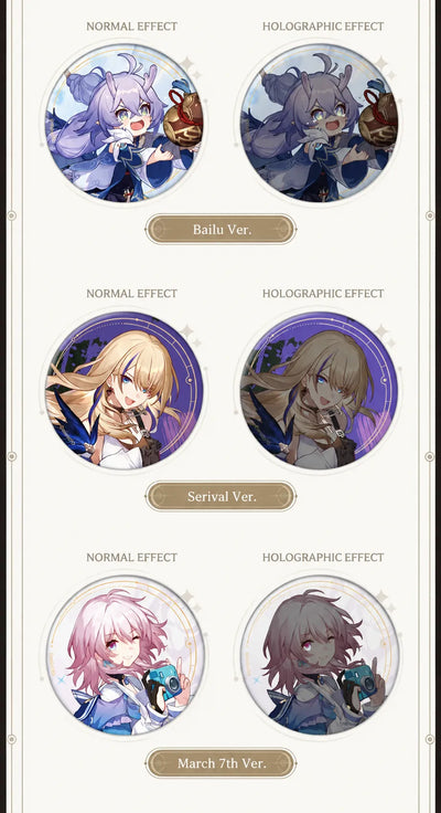 Bailu, Serval and March 7th badge effect comparisons