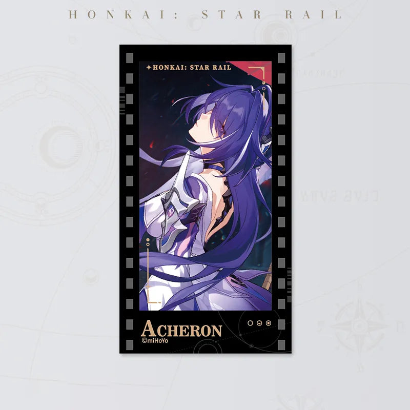 Honkai: Star Rail Starry Invitation Series Acheron Filmstrip Card on white background