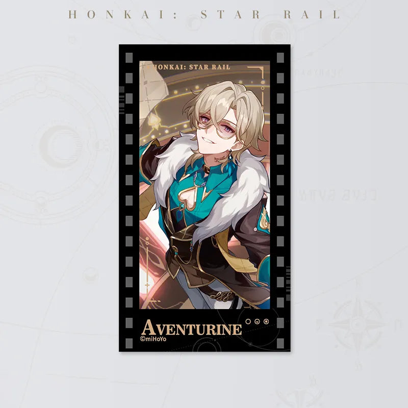 Honkai: Star Rail Starry Invitation Series Aventurine Filmstrip Card on white background